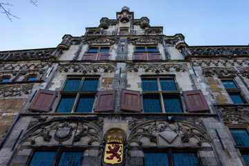 Netherlands, Delft, face of a old building facade