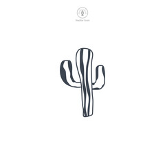 Cactus icon symbol vector illustration isolated on white background