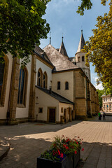 Fototapeta na wymiar 08-07-2023 - Goslar, Harz, Germany. Here we see St. Jakobi church, originally a Romanesque parish church from the 11th century, converted into a Gothic hall church. Famous pietá