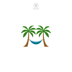 Hammock icon symbol vector illustration isolated on white background