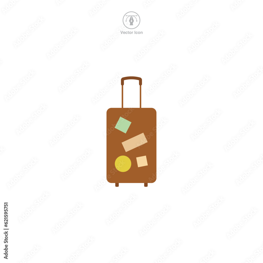 Wall mural luggage icon symbol vector illustration isolated on white background