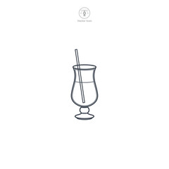 Lemonade Glass icon symbol vector illustration isolated on white background