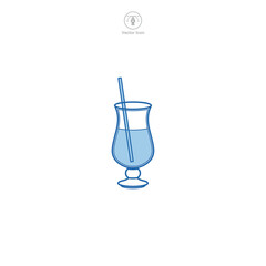 Lemonade Glass icon symbol vector illustration isolated on white background