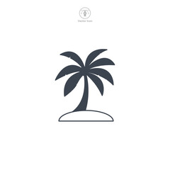 Palm Tree icon symbol vector illustration isolated on white background
