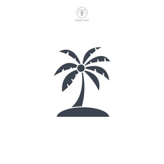 Palm Tree icon symbol vector illustration isolated on white background