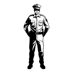 police officer silhouette illustration 