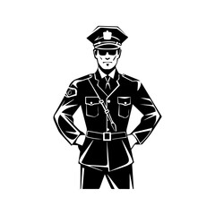 police officer silhouette illustration 