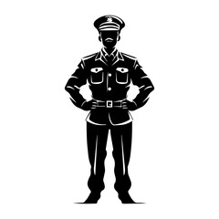 Obraz premium police officer silhouette illustration 