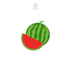 Watermelon Slice icon symbol vector illustration isolated on white background
