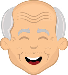 vector illustration face grandfather or old man cartoon with a cheerful expression