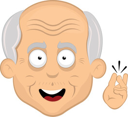 vector illustration senior man or grandfather snapping fingers