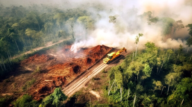 Air Pollution. Logging machinery emits pollutants, compromising air quality and negatively impacting human health