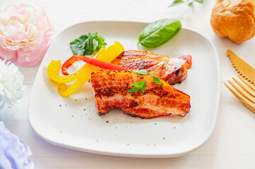 厚切りベーコンと野菜