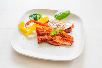 厚切りベーコンと野菜