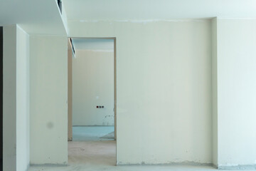 Empty room on the apartment building before decorating.Empty and functional area.