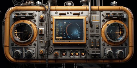 Futuristic HUD screen data hologram. Generative AI