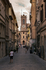 Historic downtown's view of Osimo city in Marche region, Italy