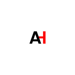 Initial AH Letter Design. Creative Letter Template. AH Logo. Letter Design Vector with Red and Black Colors. AH A H Letter Logo Design with a Creative Cut. Creative logo design. 