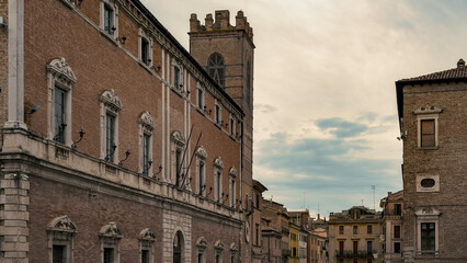 Fototapeta na wymiar Historic downtown's view of Osimo city in Marche region, Italy