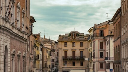 Fototapeta premium Historic downtown's view of Osimo city in Marche region, Italy