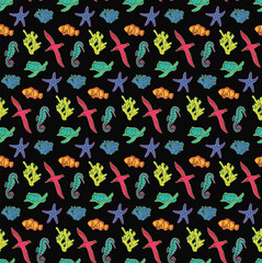 Men dopamine summer swim pool beach coastal nautical fish star seagull coral turtle seahorse rainbow print