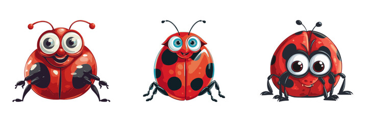 Cartoon ladybug icon. Vector illustration.