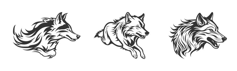 Obraz premium Wolf icon isolated on a white background. Vector illustration.