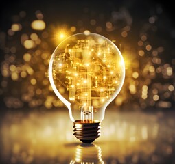 Light bulb with business ideas drawings Generative AI