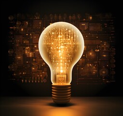 A light bulb with a background of diagrams Generative AI
