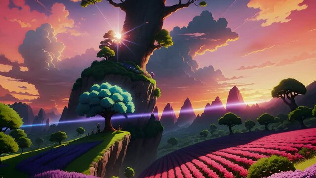 Creating a beautiful fantasy landscape with the help of artificial intelligence.