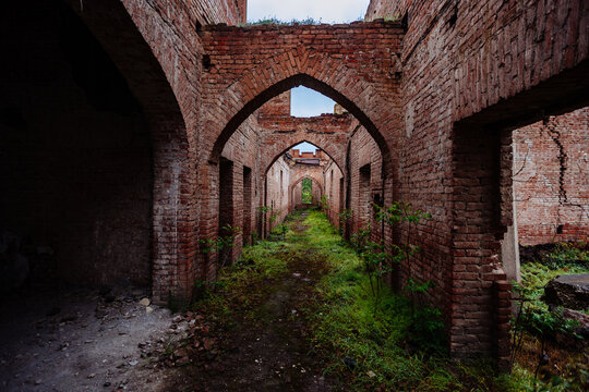 Old ruined historical building in oriental style