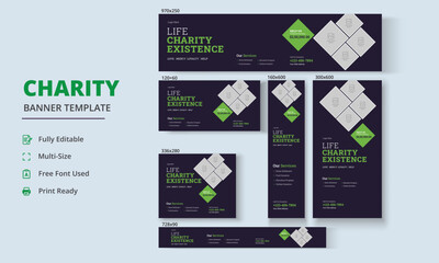Charity flyer Banner, Life charity existence promotion, Education program Banner Design