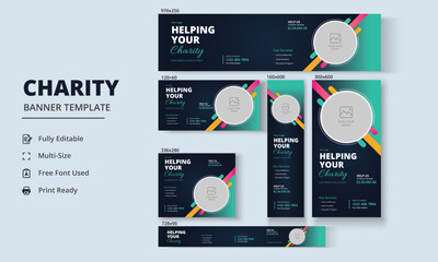 Charity flyer Banner, Life charity existence promotion, Education program Banner Design