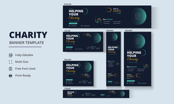 Charity flyer Banner, Life charity existence promotion, Education program Banner Design