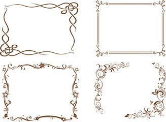 vector calligraphic ornamental frame collection 