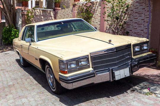 Retro car Cadillac Fleetwood Brougham on the street