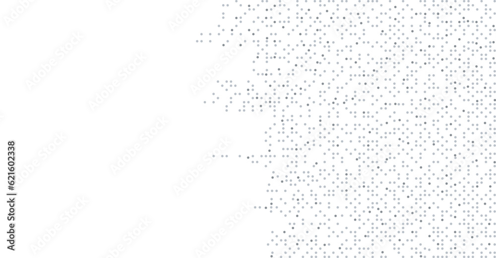 Wall mural digital technology background, data dots gray pattern pixel background, geometric abstract backgroun