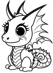 Obraz premium Dragon of year 2024 llustration, generative ai 