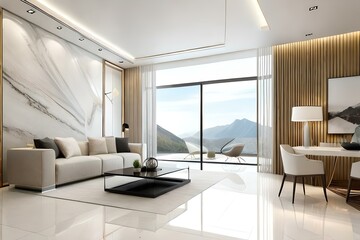 living room interior generating by AI technology