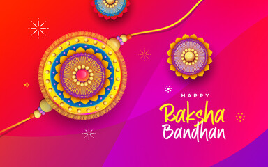 Happy Raksha Bandhan Greeting Background Template Vector Illustration