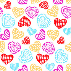 Hearts colorful seamless pattern