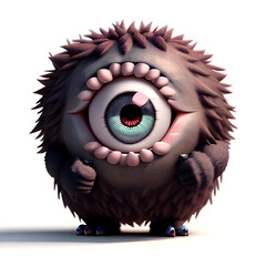 cute monster on a light background, generative ai	