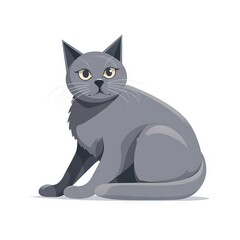  a gray cat sitting on the ground looking at the camera with a sad look on its face, with one eye open and one eye wide open.  generative ai