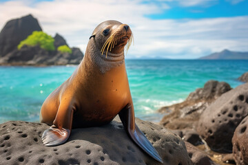 Obraz premium sea lion, animal, generative ai 