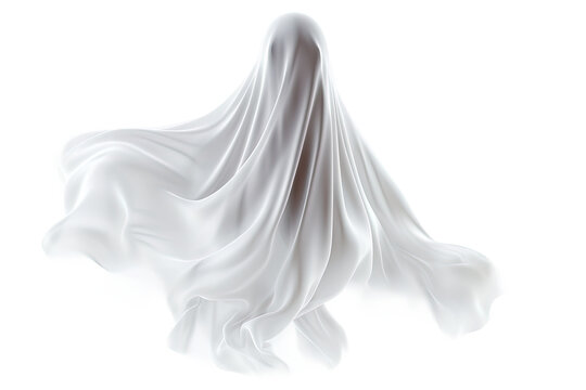 Halloween ghost on transparent background. Spirit figure. PNG . Generative Ai.