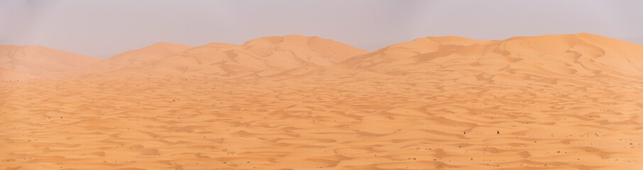 Picturesque dunes in the Erg Chebbi desert, part of the African Sahara