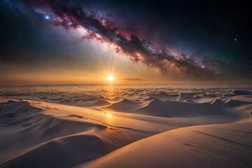 Fototapeta na wymiar sunrise over the desert