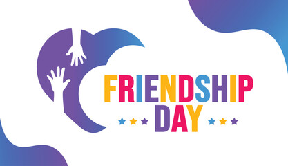 Friendship Day background template. Holiday concept. background, banner, placard, card, and poster design template with text inscription and standard color. vector illustration.