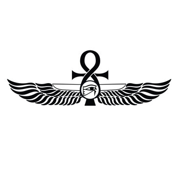 Ankh Sun God Ra Egyptian wings VECTOR