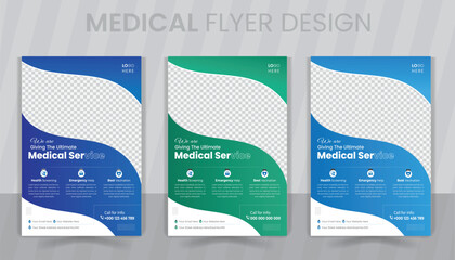 Modern healthcare and medical flyer or poster design